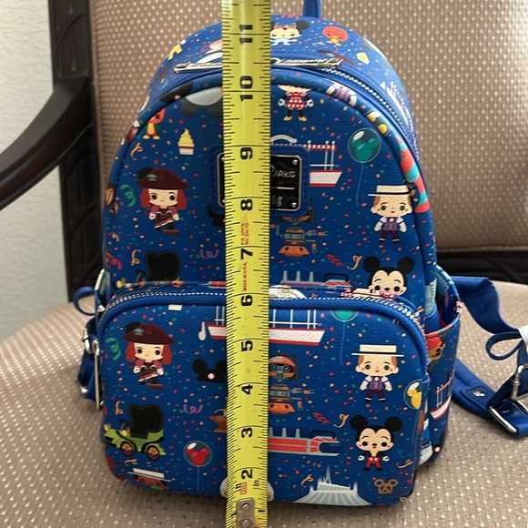 Disney Parks Loungefly Chibi character backpack NWOT royal blue multicolor - Picture 10 of 10